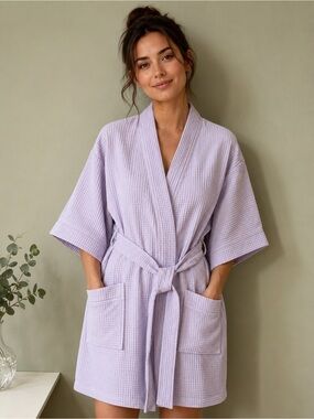 Shimera Light Lavender Waffle Weave Robe – Size small